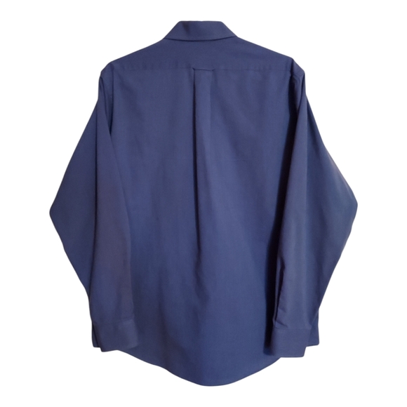 Claybrooke Blue Button Down Wrinkle Free Long Sleeve Dress Shirt Size 15.5 - Picture 3 of 7